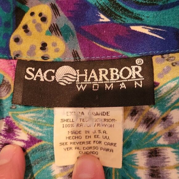 Sag Harbor exotic floral print Button Front Shirt - Picture 13 of 14